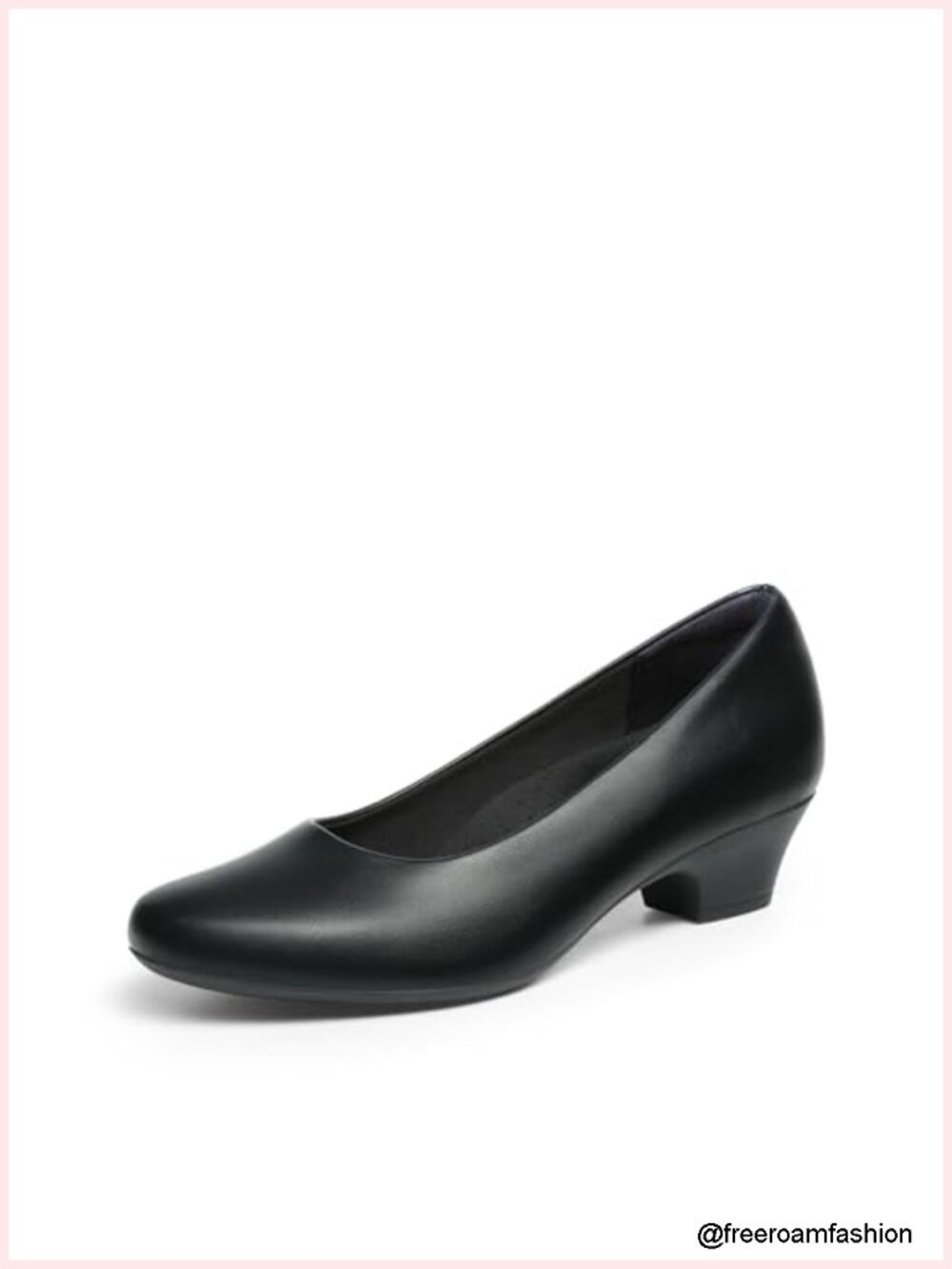 Chunky Low Heels Work Pumps Closed Toe Comfortable Slip On Block Heels Dress